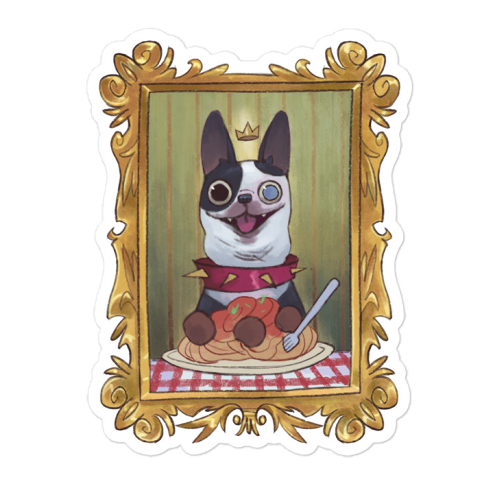 Framed Spaghetti Pup Vinyl Sticker