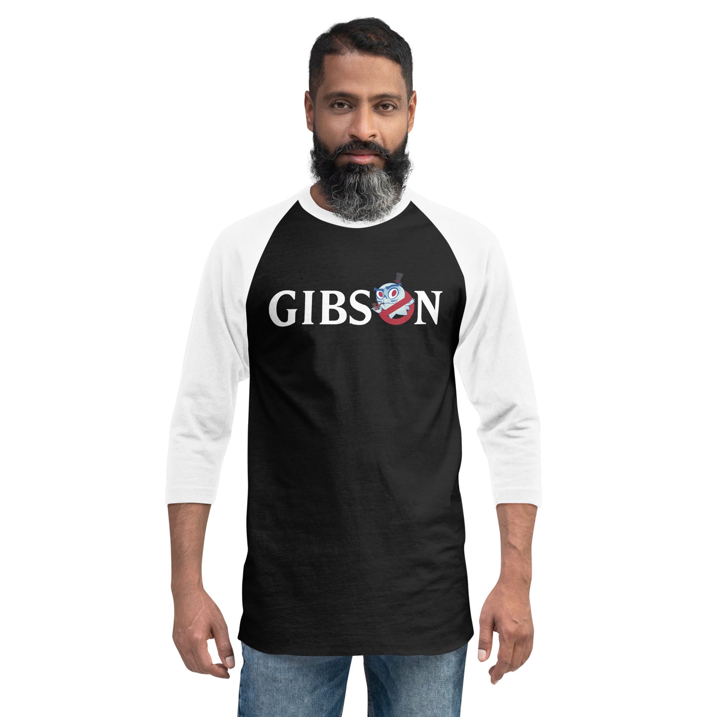 Gibsbusters Logo Text Baseball Shirt Dark